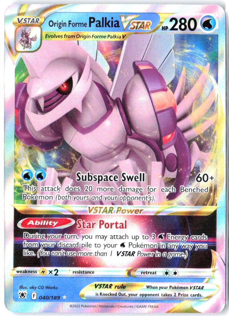 Origin Forme Palkia VSTAR 040/189 Holo VSTAR Rare Astral Radiance Pokemon NM