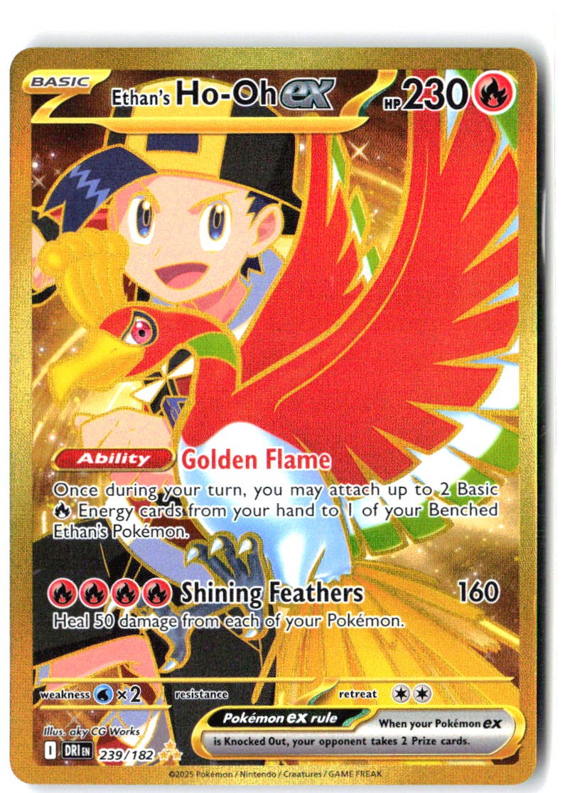 Ethan's Ho-Oh ex 239/182 Hyper Rare Destined Rivals Pokemon Holo Near Mint