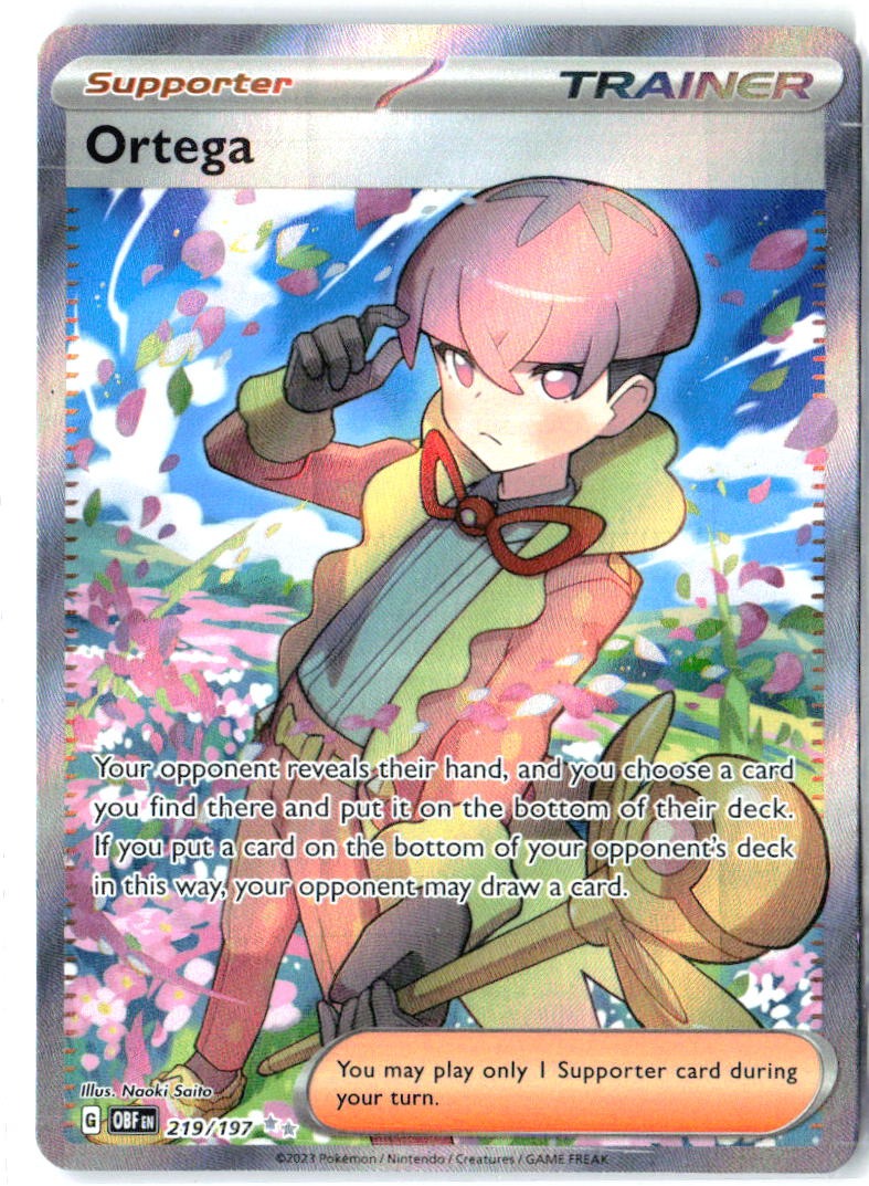 Ortega 219/197 Ultra Rare Obsidian Flames Pokemon Holo Near Mint