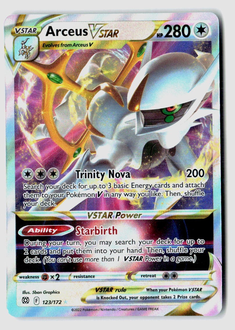 Arceus VSTAR 123/172 Holo VSTAR Rare Brilliant Stars Pokemon Holo Near Mint