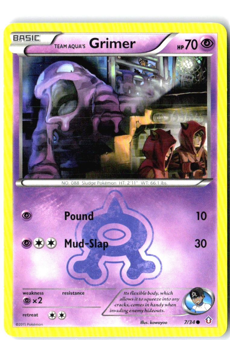 Team Aqua's Grimer 7/34 Common Double Crisis Pokemon Near Mint