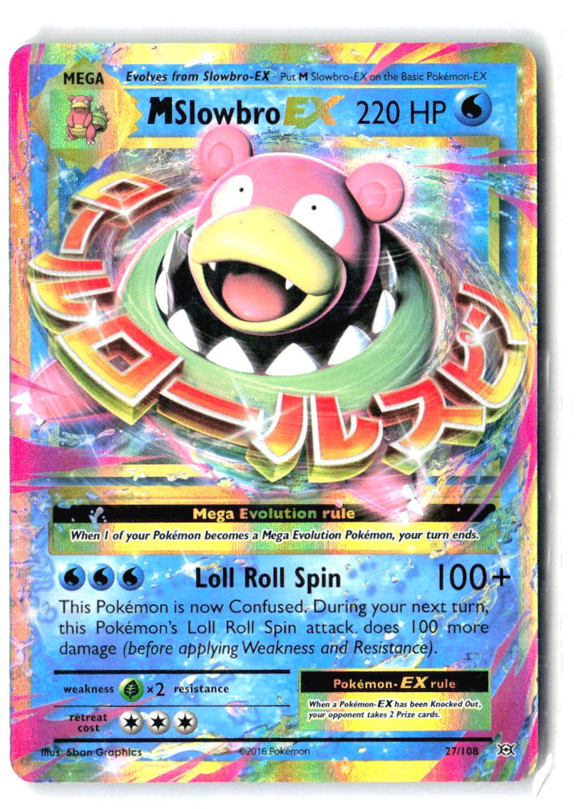 M Slowbro EX 27/108 Holo EX Rare Evolutions Pokemon Near Mint