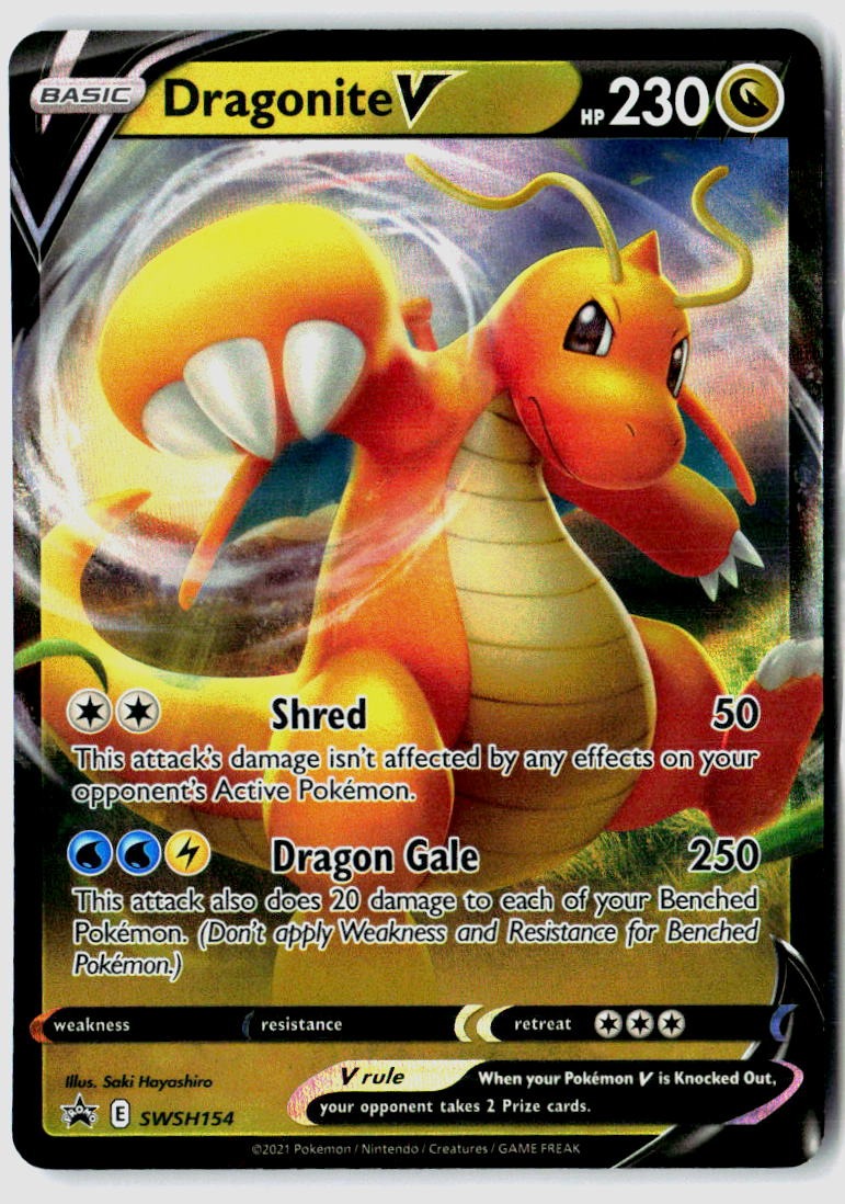 Dragonite V SWSH154 Holo Promo Sword & Shield Promo Pokemon Holo Near Mint