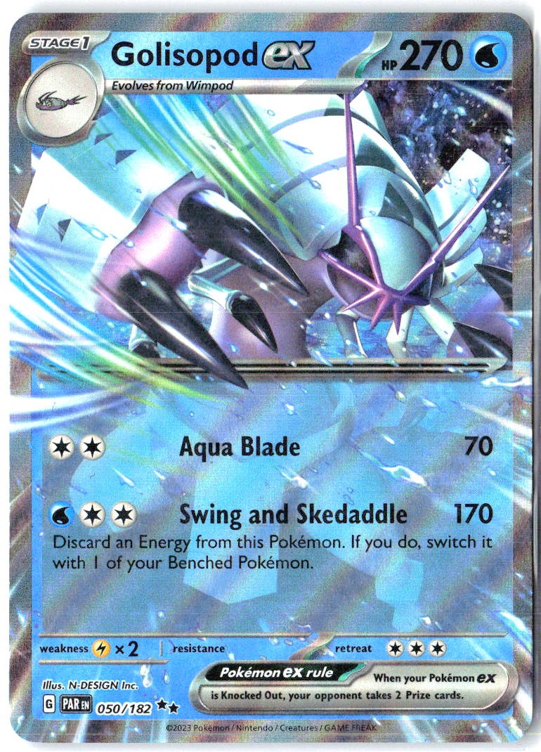 Golisopod ex 050/182 Double Rare Paradox Rift Pokemon Holo Near Mint