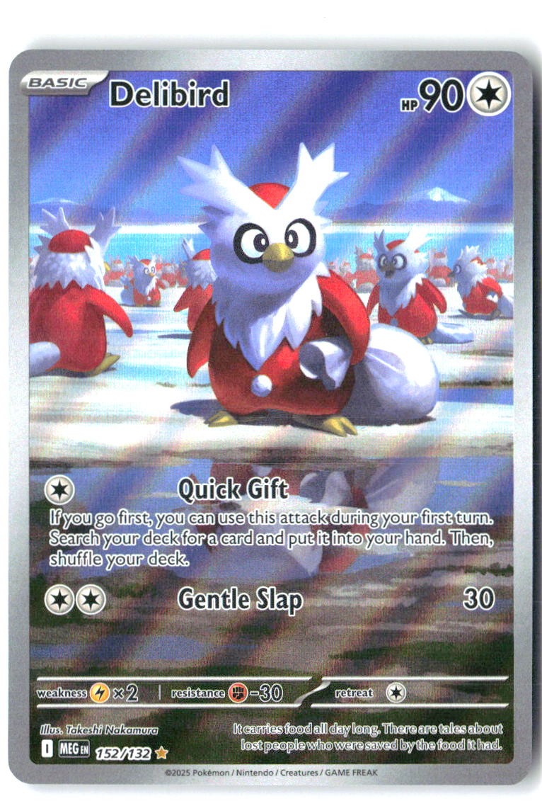 Delibird 152/132 Illustration Rare Mega Evolution Pokemon Holo Near Mint