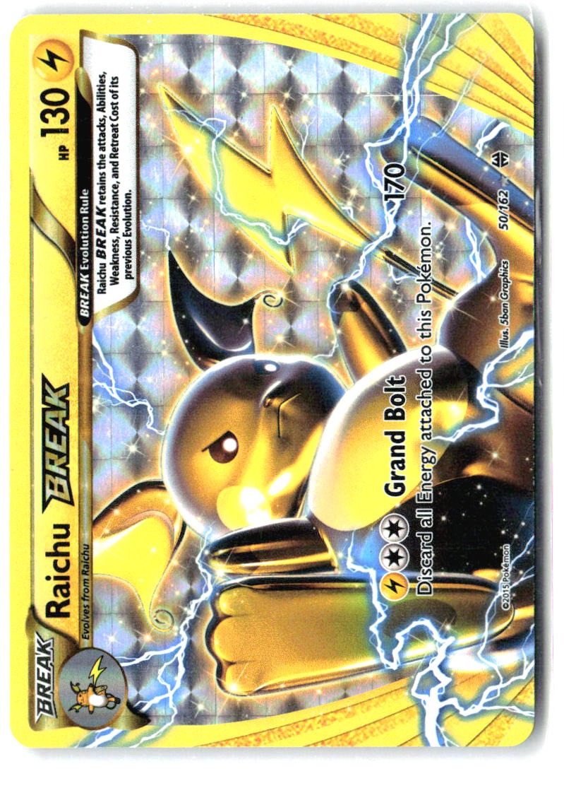 Raichu BREAK 50/162 BREAK Rare BREAKthrough Pokemon Holo Near Mint