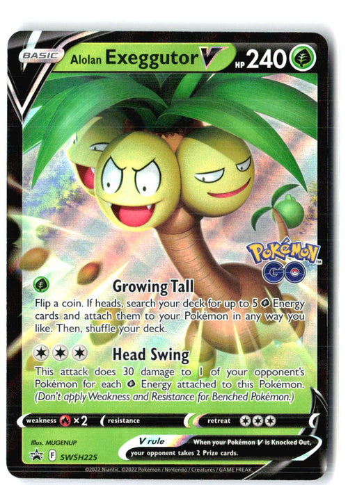 Alolan Exeggutor V SWSH225 Holo Promo Sword & Shield Promo Pokemon Near Mint