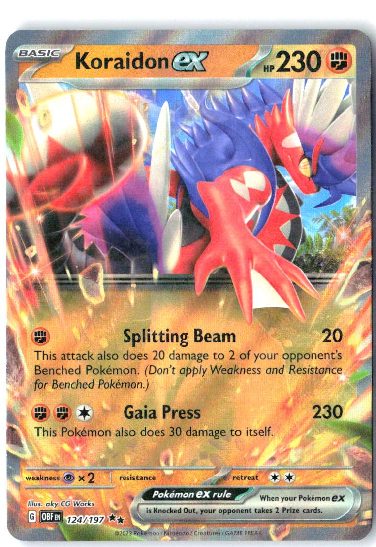 Koraidon ex 124/197 Double Rare Obsidian Flames Pokemon Holo Near Mint