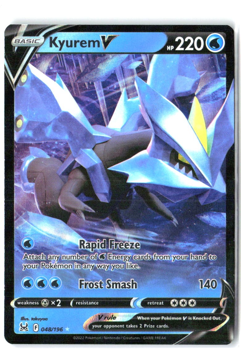 Kyurem V 048/196 Holo V Rare Lost Origin Pokemon Near Mint