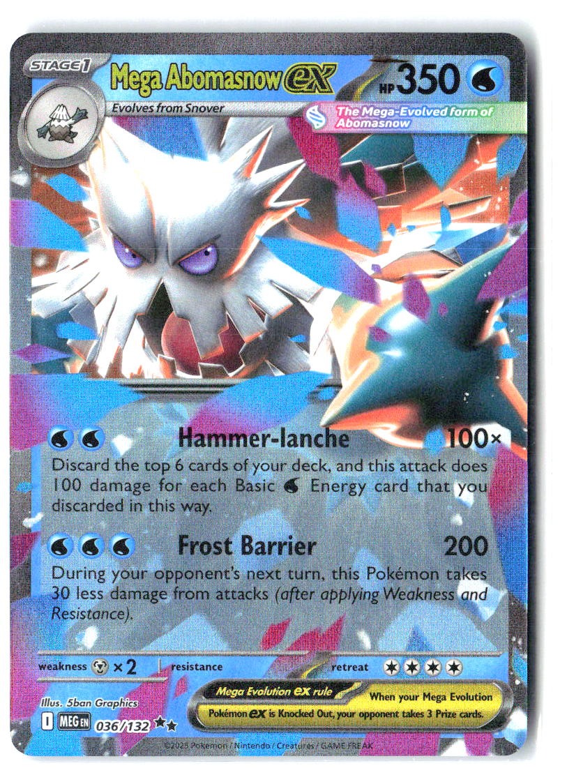 Mega Abomasnow ex 036/132 Double Rare Mega Evolution Pokemon Holo Near Mint