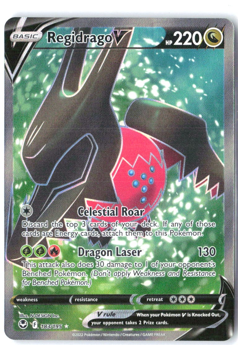 Regidrago V 183/195 Ultra Rare Silver Tempest Pokemon Holo Near Mint