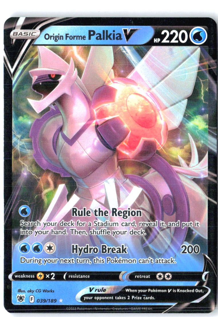 Origin Forme Palkia V 039/189 Holo V Rare Astral Radiance Pokemon Near Mint
