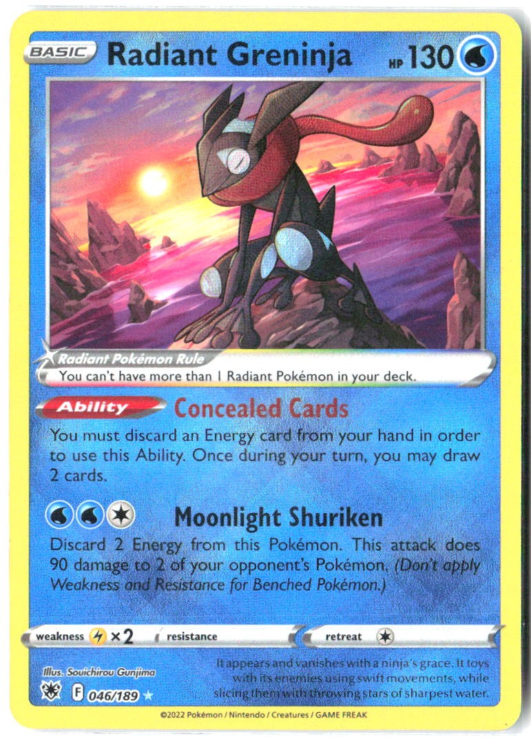 Radiant Greninja 046/189 Radiant Rare Astral Radiance Pokemon Holo Near Mint