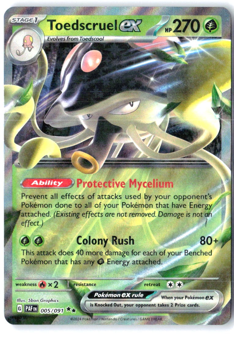 Toedscruel ex 005/091 Double Rare Paldean Fates Pokemon Holo Near Mint