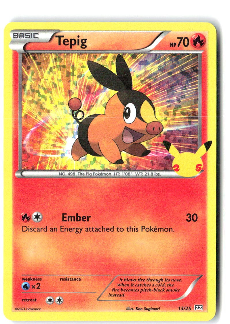 Tepig 013/025 Promo McDonald's 25th Anniversary Promos Pokemon Near Mint