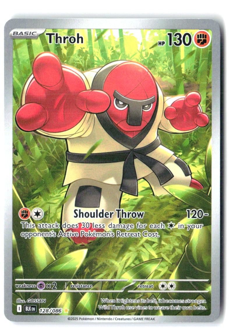Throh 128/086 Holo Illustration Rare Black Bolt Pokemon Near Mint