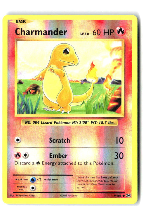 Charmander 9/108 Common Evolutions Pokemon Reverse Holo Near Mint
