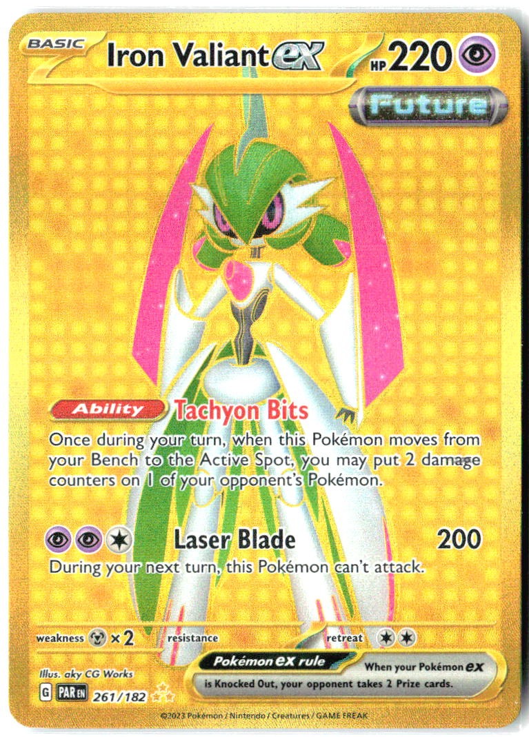Iron Valiant ex 261/182 Hyper Rare Paradox Rift Pokemon Holo Near Mint