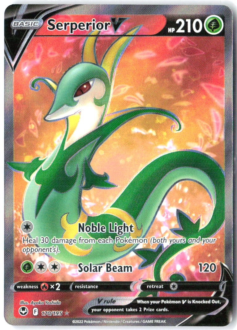 Serperior V 170/195 Ultra Rare Silver Tempest Pokemon Holo Near Mint