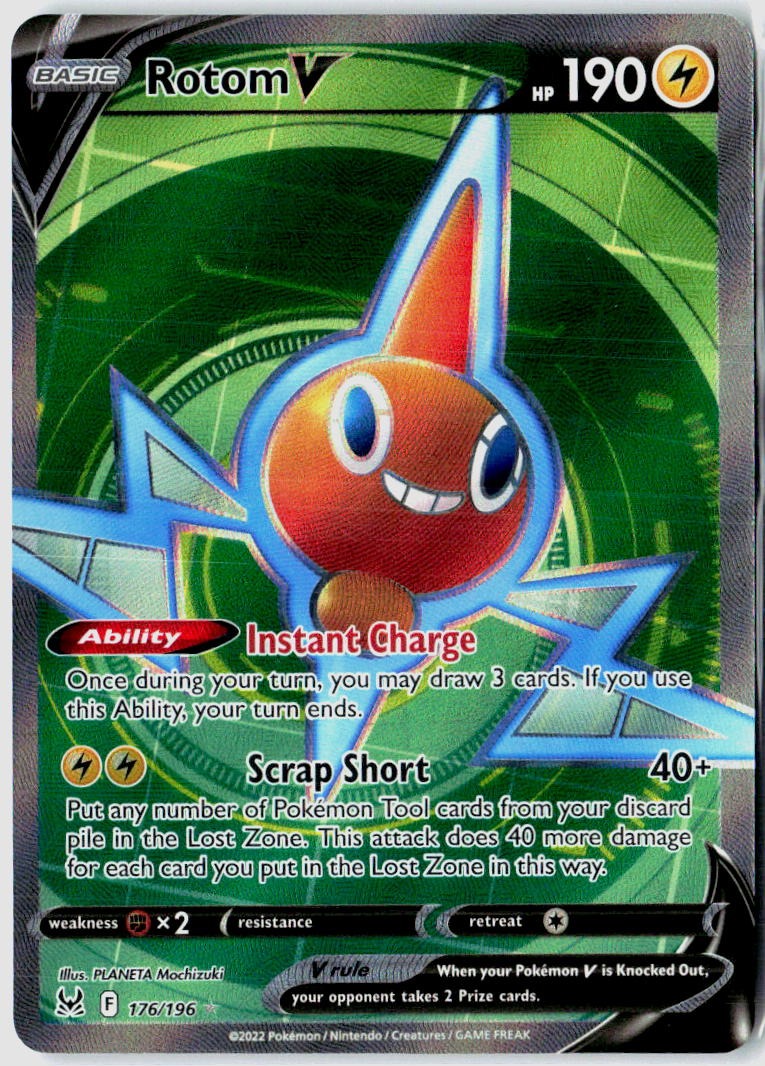Rotom V 176/196 Ultra Rare Lost Origin Pokemon Holo Near Mint