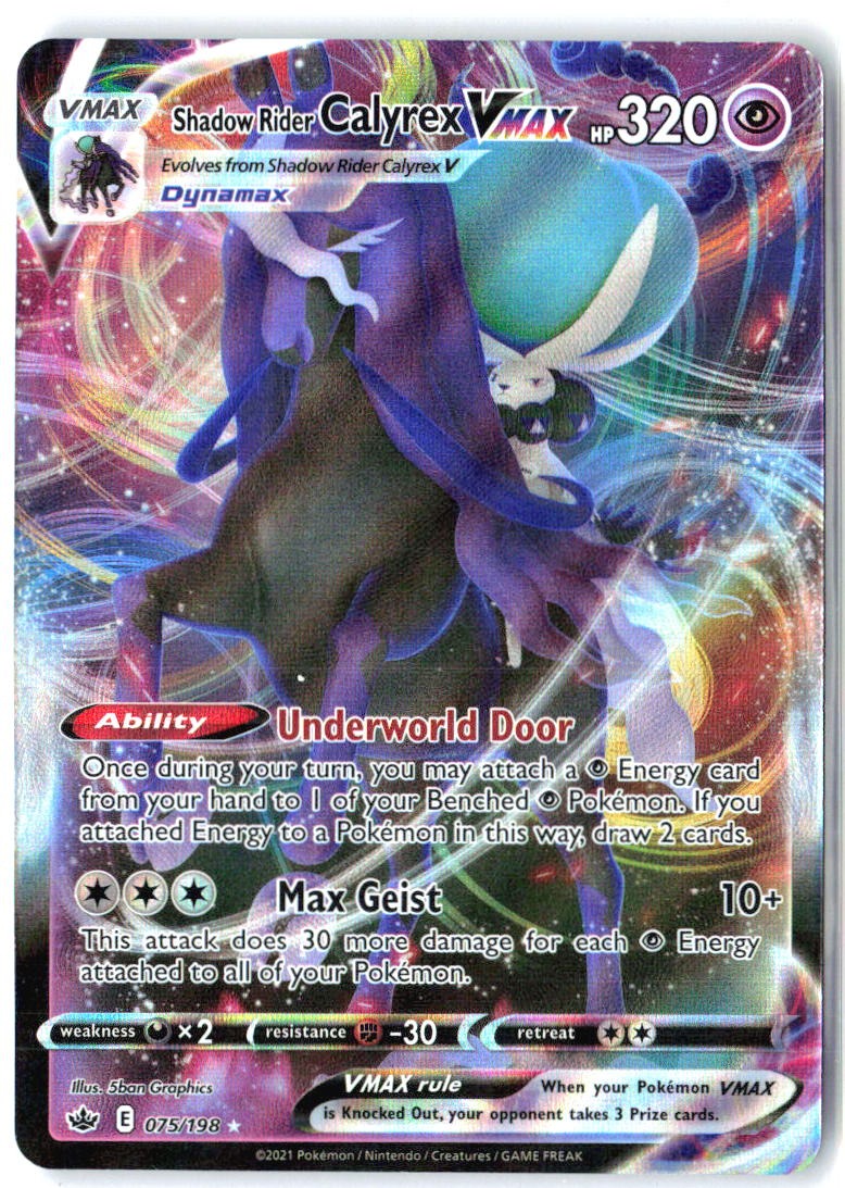 Shadow Rider Calyrex VMAX 075/198 Holo VMAX Rare Chilling Reign Pokemon NM