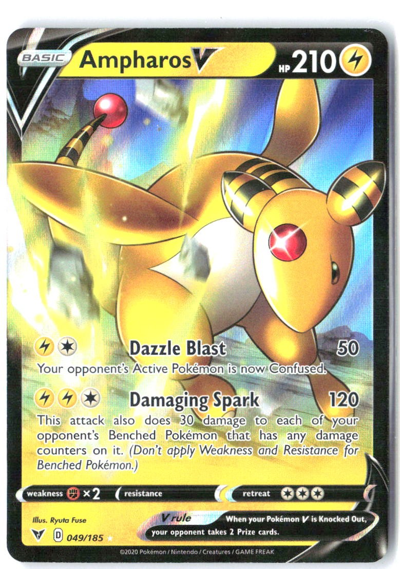 Ampharos V 049/185 Holo V Rare Vivid Voltage Pokemon Near Mint