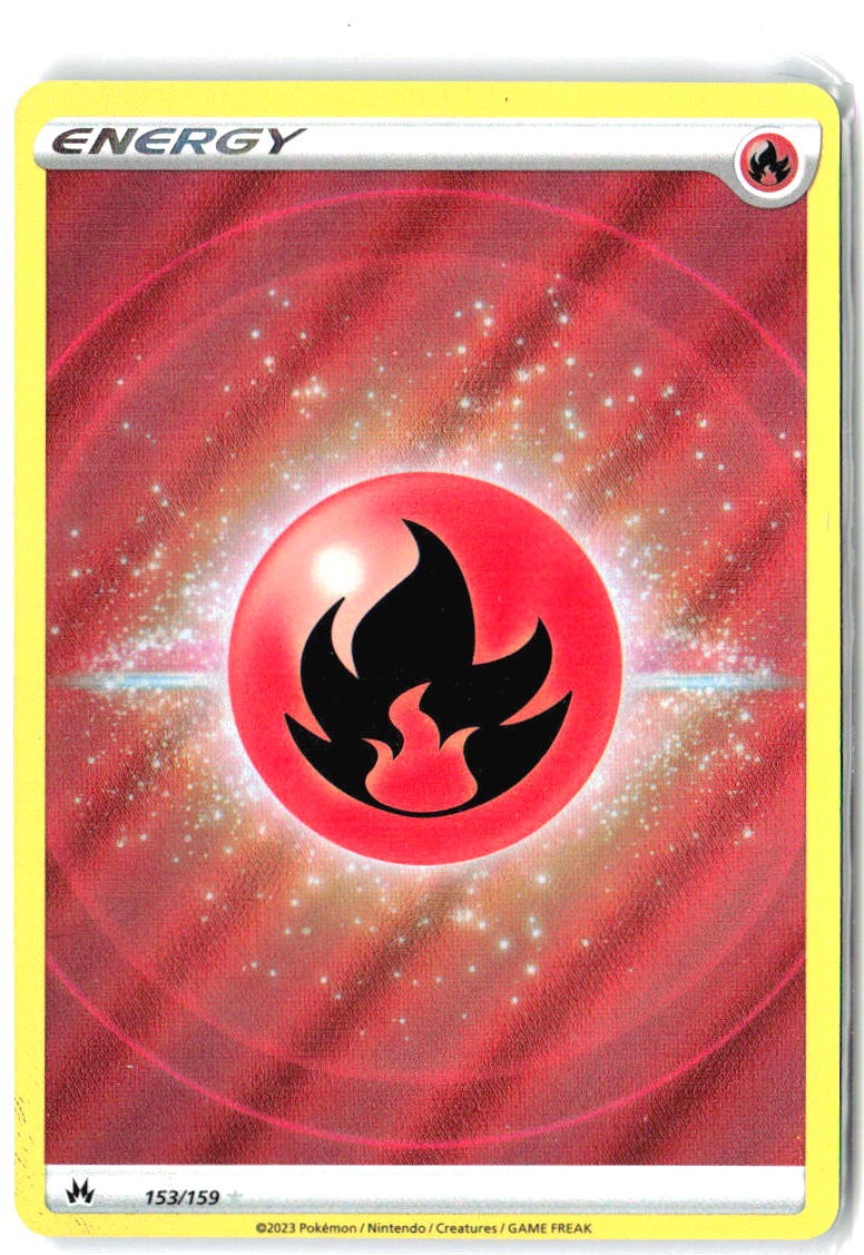 Fire Energy 153/159 Ultra Rare Crown Zenith Pokemon Holo Near Mint