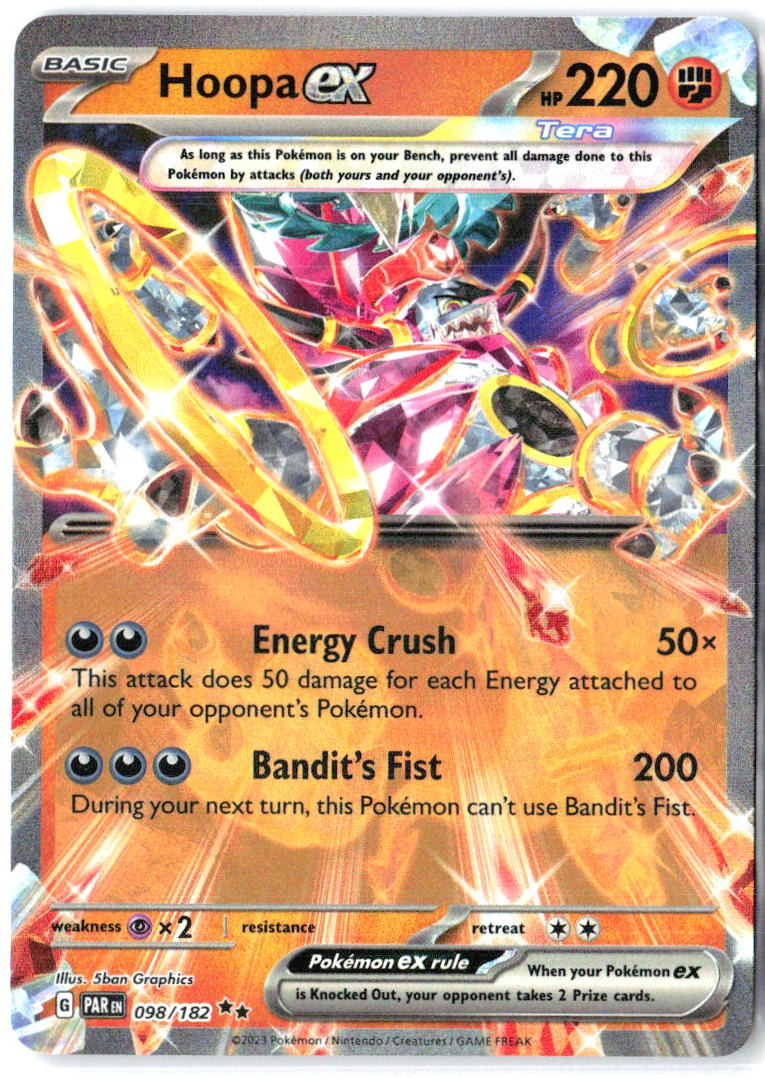 Hoopa ex 098/182 Double Rare Paradox Rift Pokemon Holo Near Mint