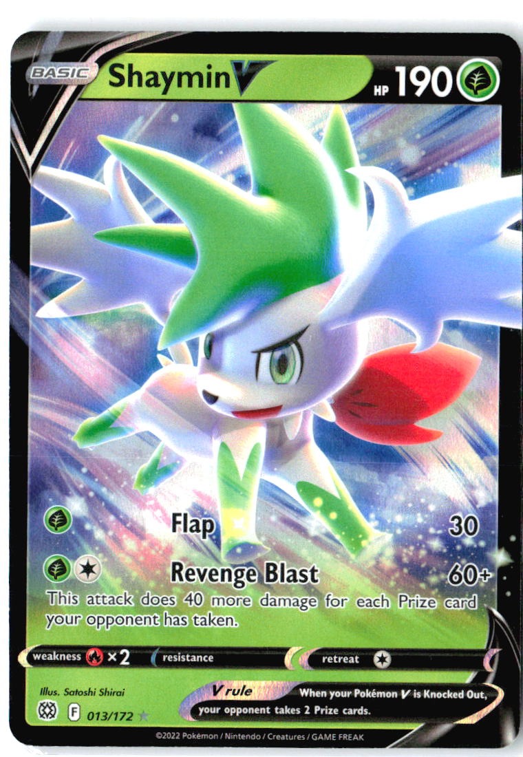 Shaymin V 013/172 Holo V Rare Brilliant Stars Pokemon Near Mint