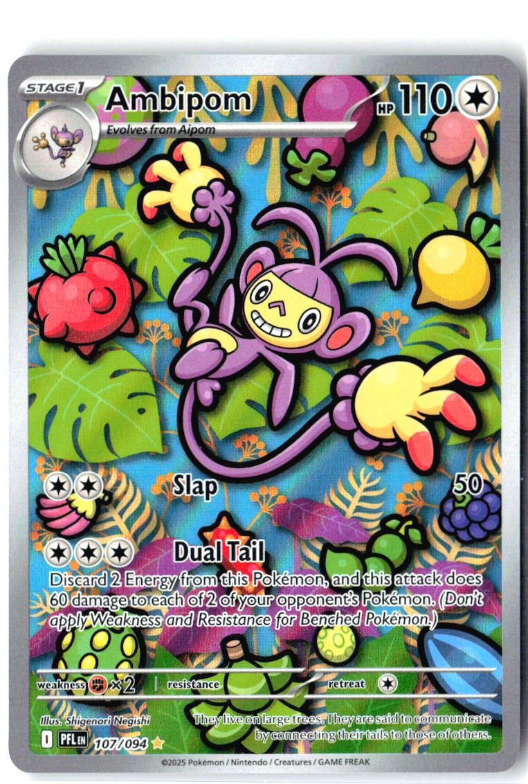 Ambipom 107/094 Illustration Rare Phantasmal Flames Pokemon Holo Near Mint