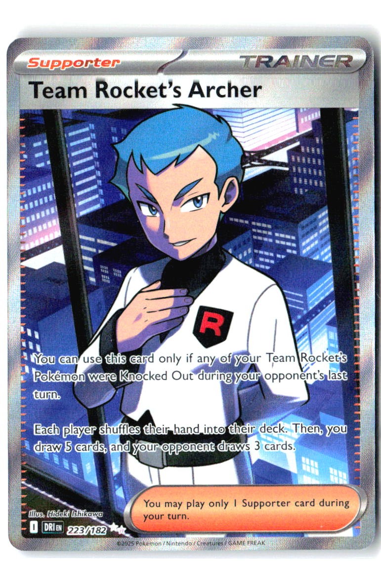 Team Rocket's Archer 223/182 Ultra Rare Destined Rivals Pokemon Holo Near Mint