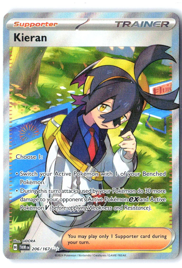 Kieran 206/167 Ultra Rare Twilight Masquerade Pokemon Holo Near Mint