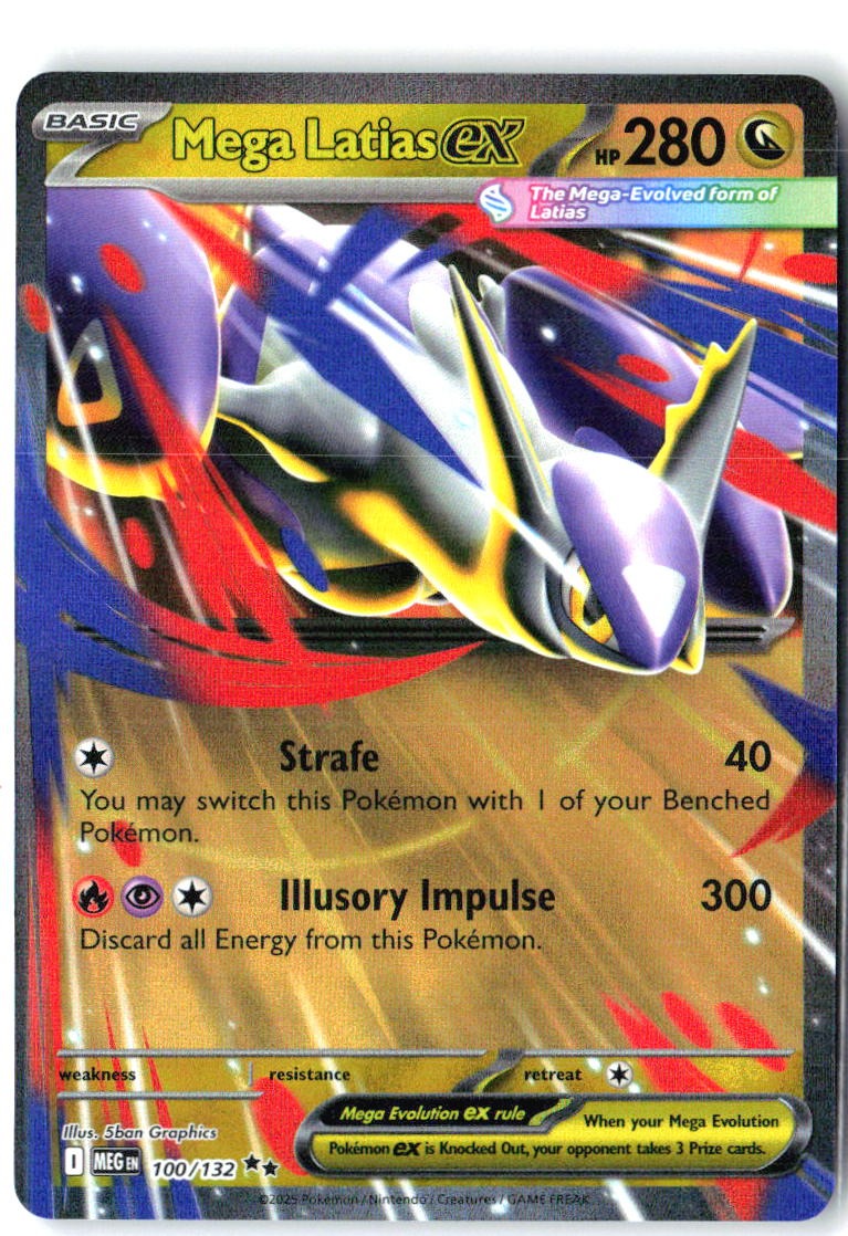 Mega Latias ex 100/132 Double Rare Mega Evolution Pokemon Holo Near Mint