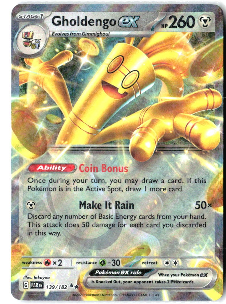 Gholdengo ex 139/182 Double Rare Paradox Rift Pokemon Holo Near Mint