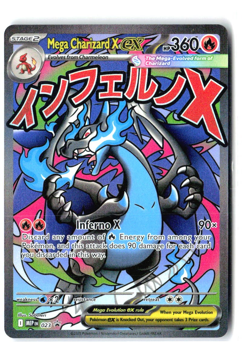 Mega Charizard X ex 023 Holo Promo ME: Mega Evolution Promo Pokemon Near Mint