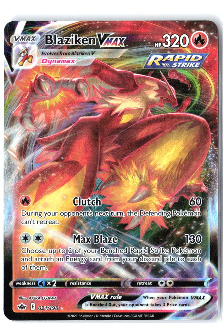 Blaziken VMAX 021/198 Holo VMAX Rare Chilling Reign Pokemon Near Mint