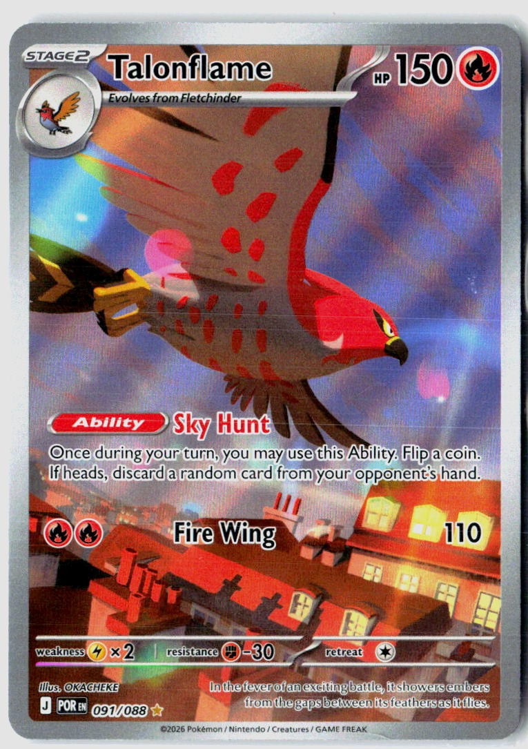 Talonflame 091/088 Holo Illustration Rare Perfect Order Pokemon Holo Near Mint