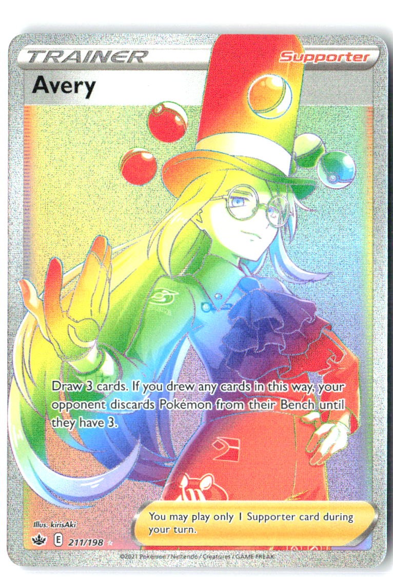 Avery 211/198 Rainbow Rare Chilling Reign Pokemon Holo Near Mint