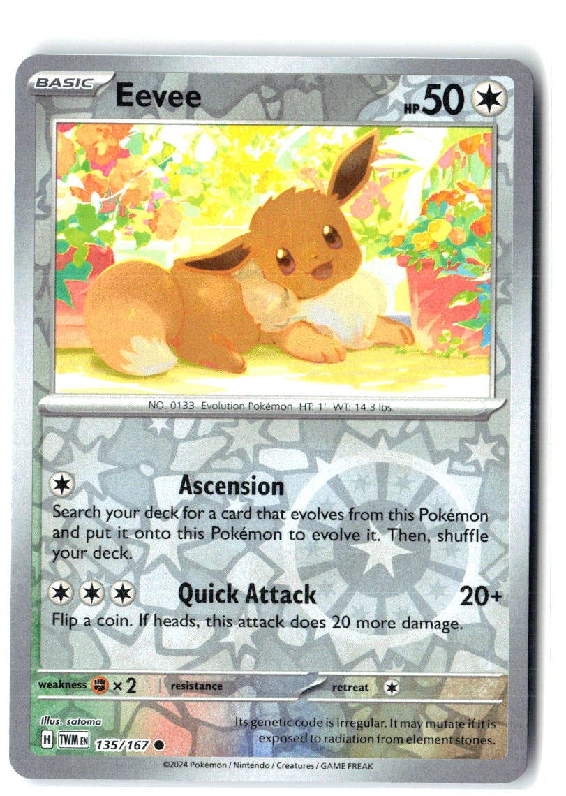 Eevee 135/167 Common Twilight Masquerade Pokemon Near Mint