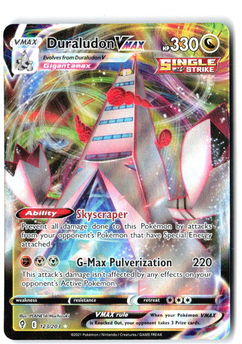Duraludon VMAX 123/203 Holo VMAX Rare Evolving Skies Pokemon Near Mint