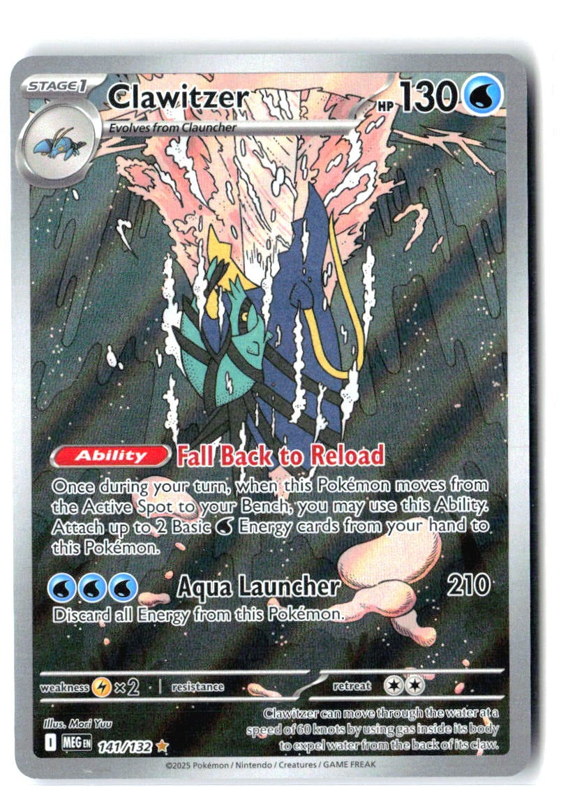Clawitzer 141/132 Illustration Rare Mega Evolution Pokemon Holo Near Mint