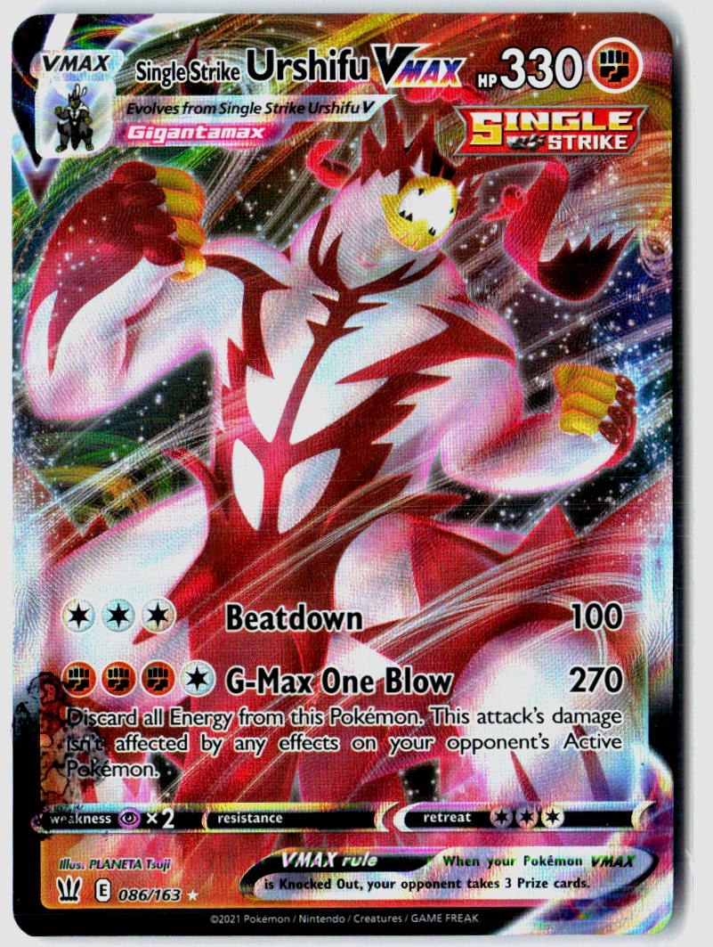 Single Strike Urshifu VMAX 086/163 Holo VMAX Rare Battle Styles Pokemon Holo NM