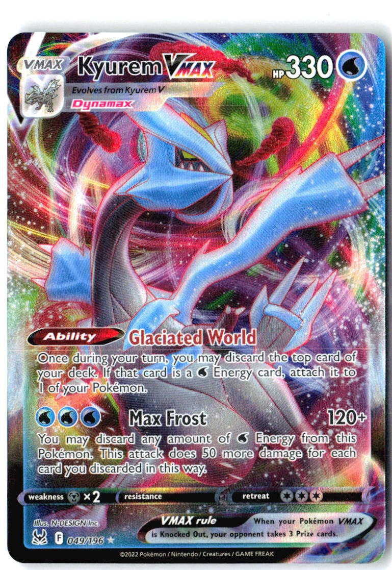 Kyurem VMAX 049/196 Holo VMAX Rare Lost Origin Pokemon Near Mint