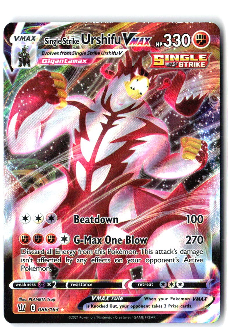 Single Strike Urshifu VMAX 086/163 Holo VMAX Rare Battle Styles Pokemon NM