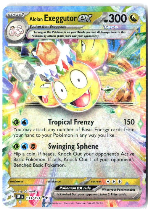 Alolan Exeggutor ex 133/191 Double Rare Surging Sparks Pokemon Holo Near Mint