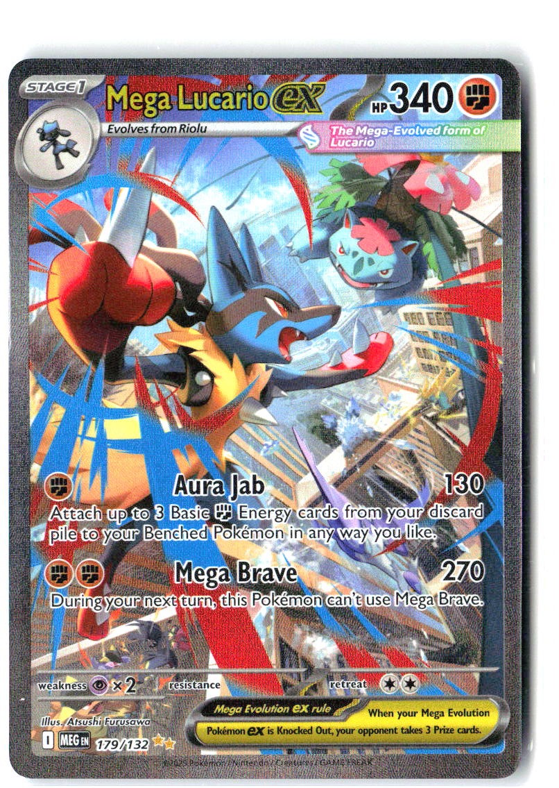 Mega Lucario ex 179/132 Special Illustration Rare Mega Evolution Pokemon Holo NM