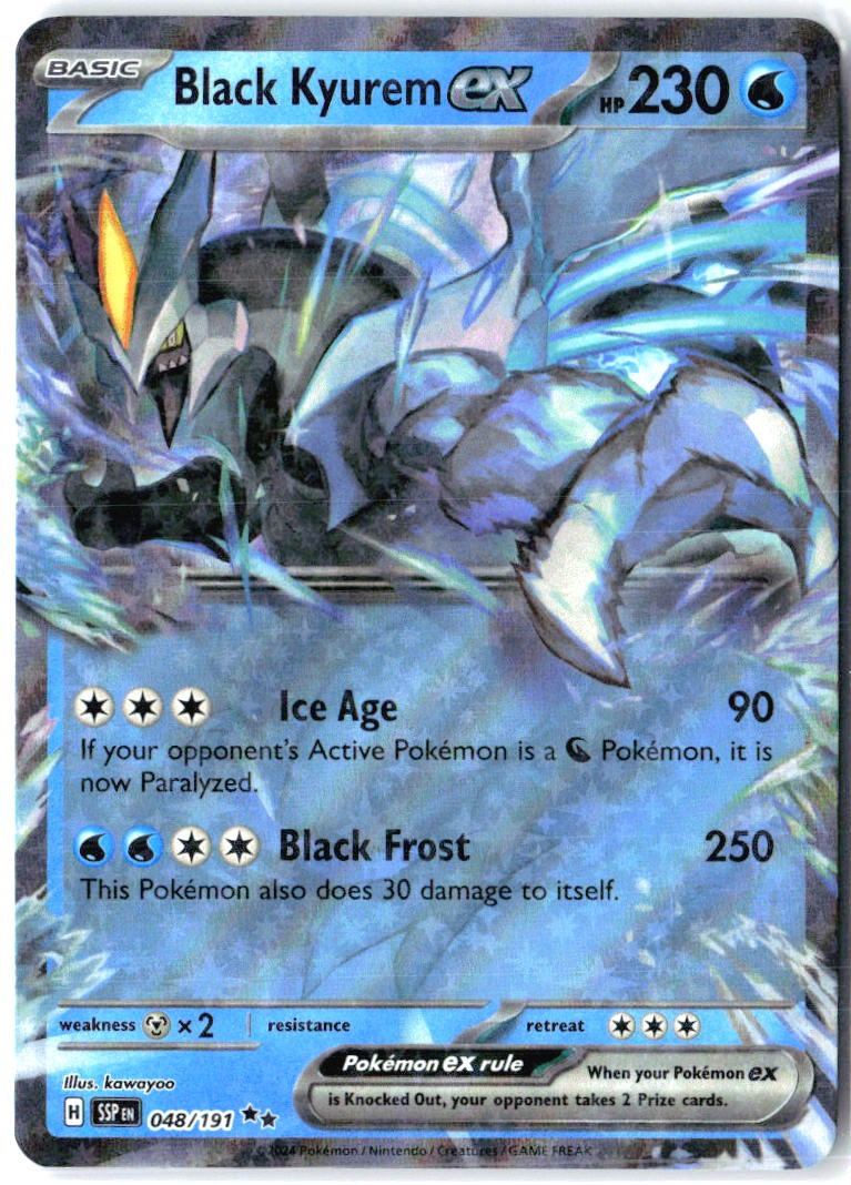 Black Kyurem ex 048/191 Double Rare Surging Sparks Pokemon Holo Near Mint