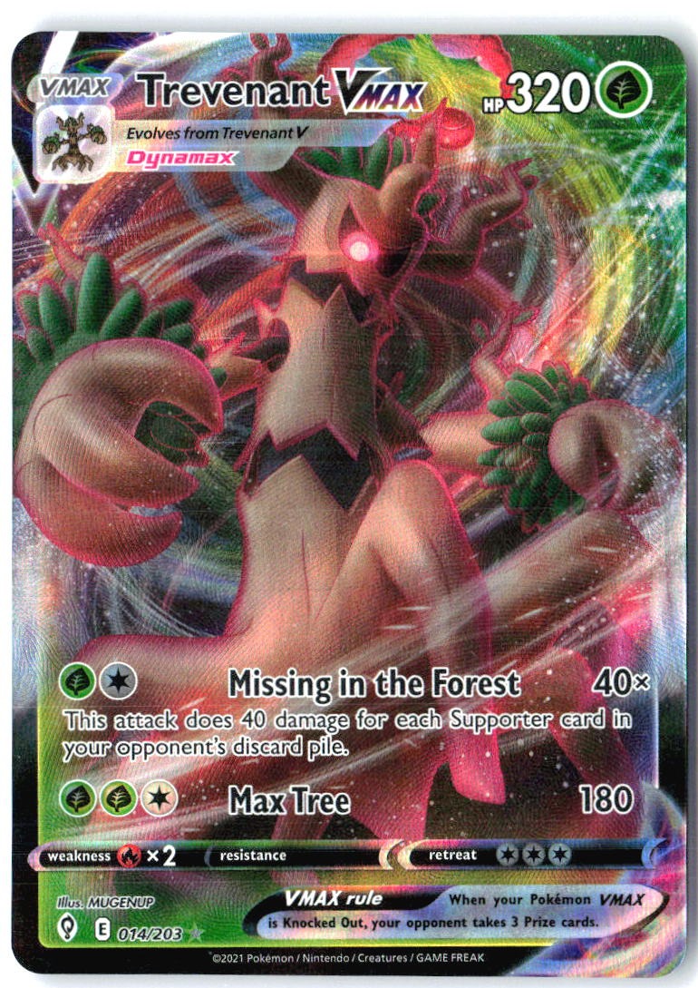 Trevenant VMAX 014/203 Holo VMAX Rare Evolving Skies Pokemon Near Mint