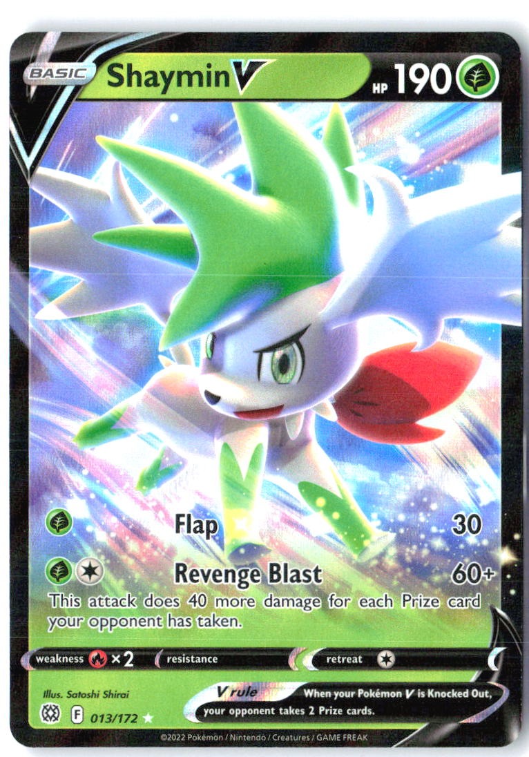 Shaymin V 013/172 Holo V Rare Brilliant Stars Pokemon Near Mint
