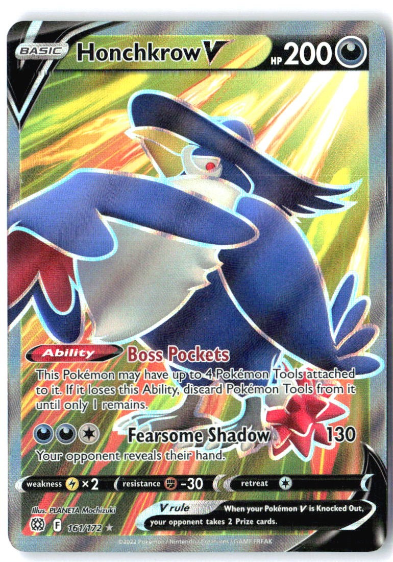 Honchkrow V 161/172 Ultra Rare Brilliant Stars Pokemon Holo Near Mint